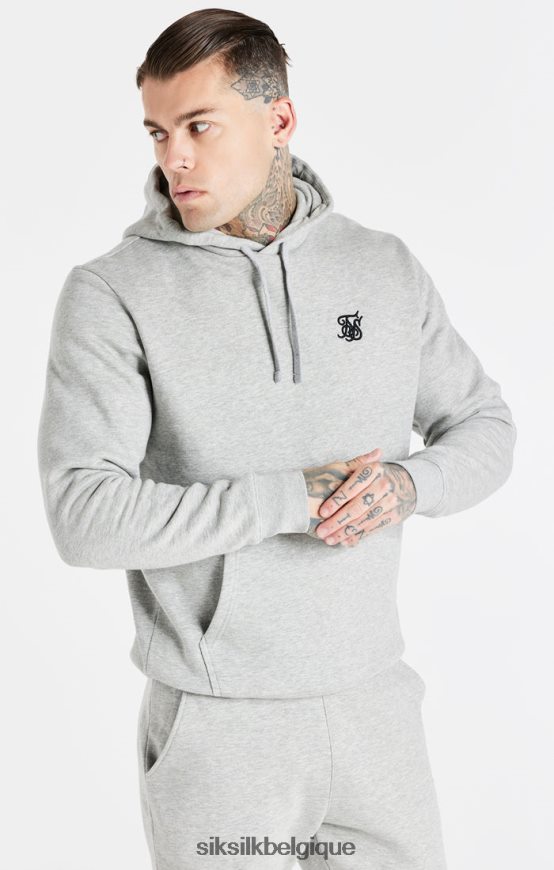 sweat à capuche essentiel gris chiné vêtements Hommes SikSilk AS2ZD432