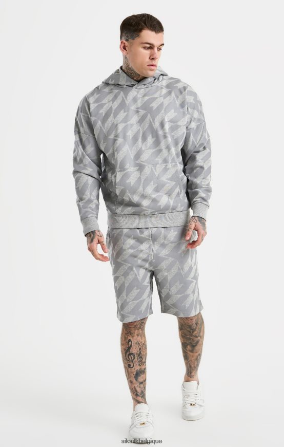 sweat à capuche imprimé argenté messi vêtements Hommes SikSilk x AS2ZD447