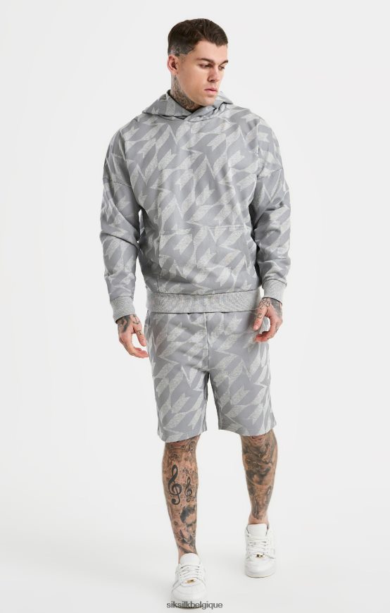 sweat à capuche imprimé argenté messi vêtements Hommes SikSilk x AS2ZD447