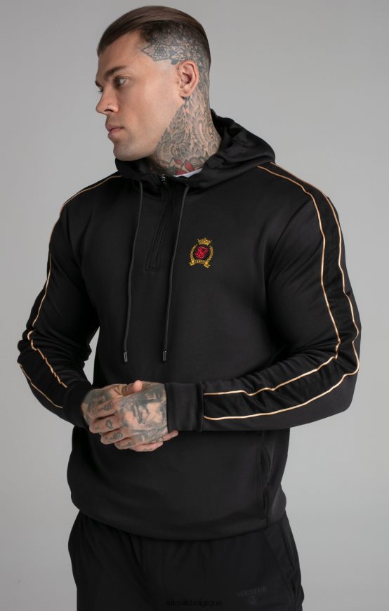sweat à capuche noir zippé vêtements Hommes SikSilk AS2ZD413