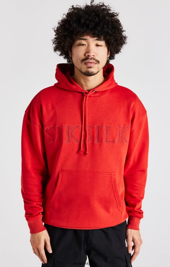 sweat à capuche rouge appliqué vêtements Hommes SikSilk AS2ZD424