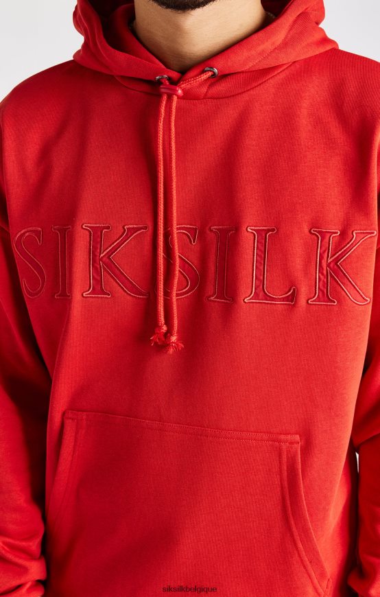 sweat à capuche rouge appliqué vêtements Hommes SikSilk AS2ZD424