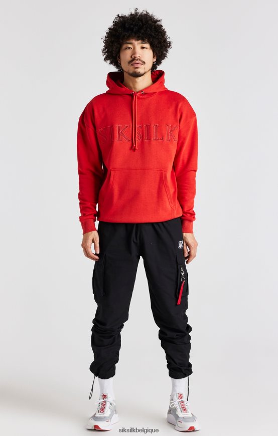 sweat à capuche rouge appliqué vêtements Hommes SikSilk AS2ZD424