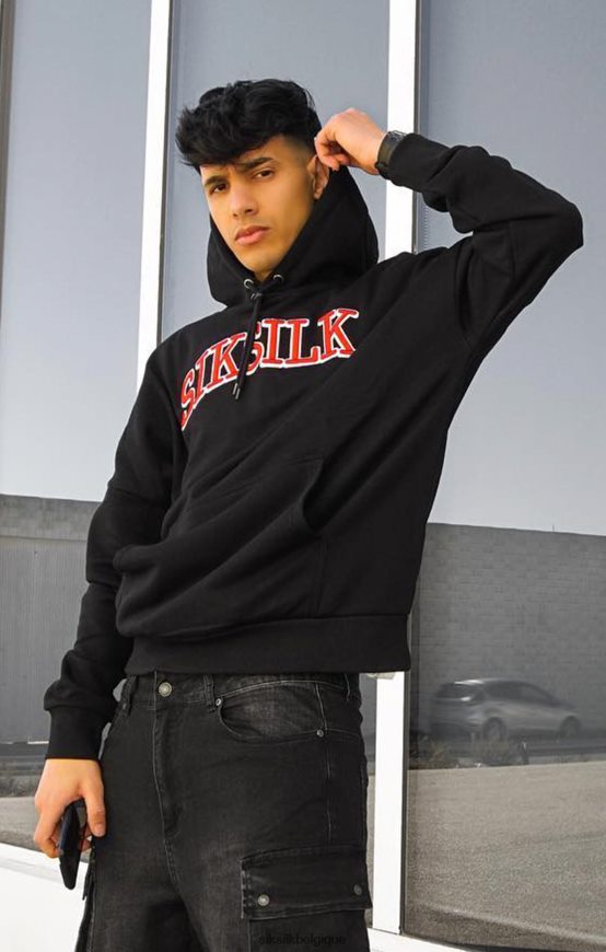 sweat à capuche surdimensionné noir vêtements Hommes SikSilk AS2ZD426