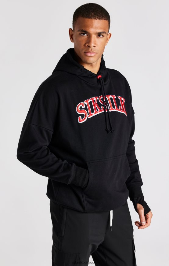 sweat à capuche surdimensionné noir vêtements Hommes SikSilk AS2ZD426