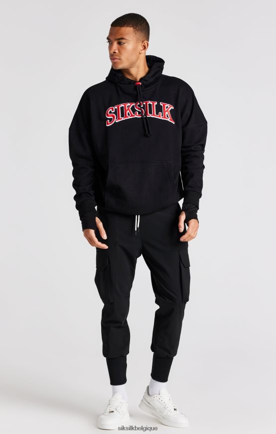 sweat à capuche surdimensionné noir vêtements Hommes SikSilk AS2ZD426