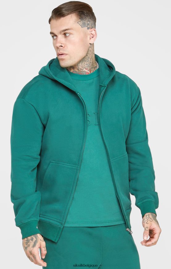sweat à capuche vert zippé vêtements Hommes SikSilk AS2ZD418
