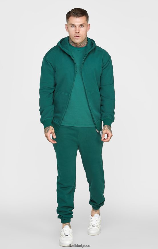 sweat à capuche vert zippé vêtements Hommes SikSilk AS2ZD418
