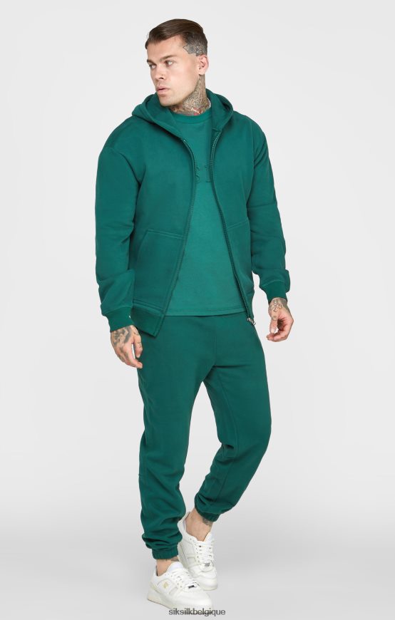 sweat à capuche vert zippé vêtements Hommes SikSilk AS2ZD418
