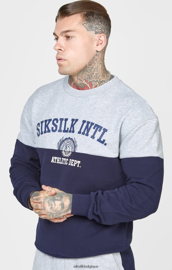 sweat oversize bleu marine coupé-cousu vêtements Hommes SikSilk AS2ZD437