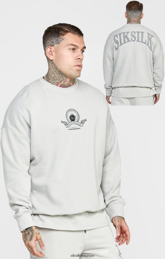 sweat universitaire gris vêtements Hommes SikSilk AS2ZD444