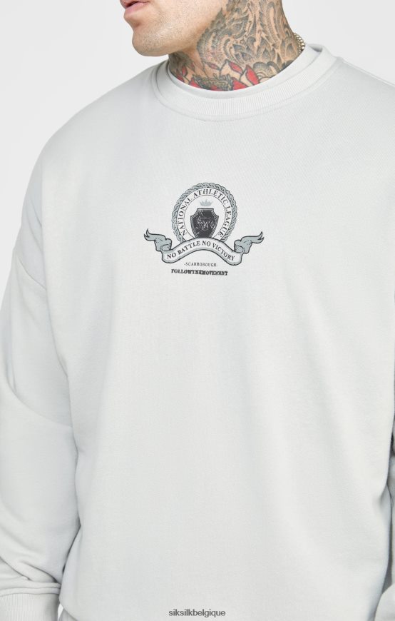 sweat universitaire gris vêtements Hommes SikSilk AS2ZD444