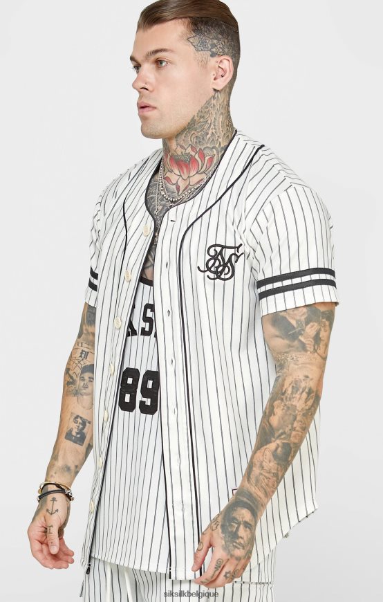 maillot de baseball beige vêtements Hommes SikSilk AS2ZD391