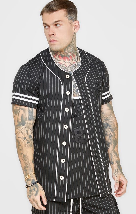 maillot de baseball noir vêtements Hommes SikSilk AS2ZD390