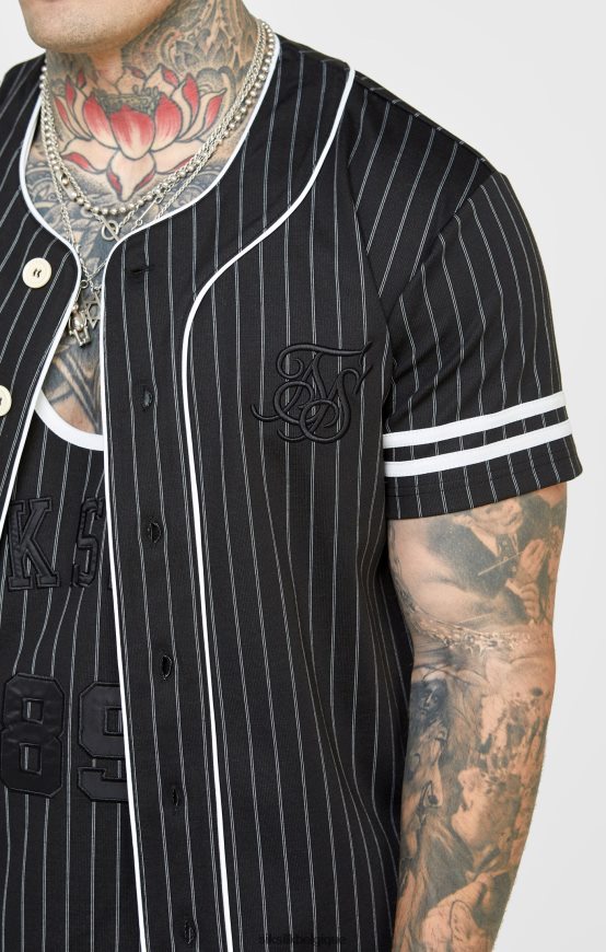 maillot de baseball noir vêtements Hommes SikSilk AS2ZD390