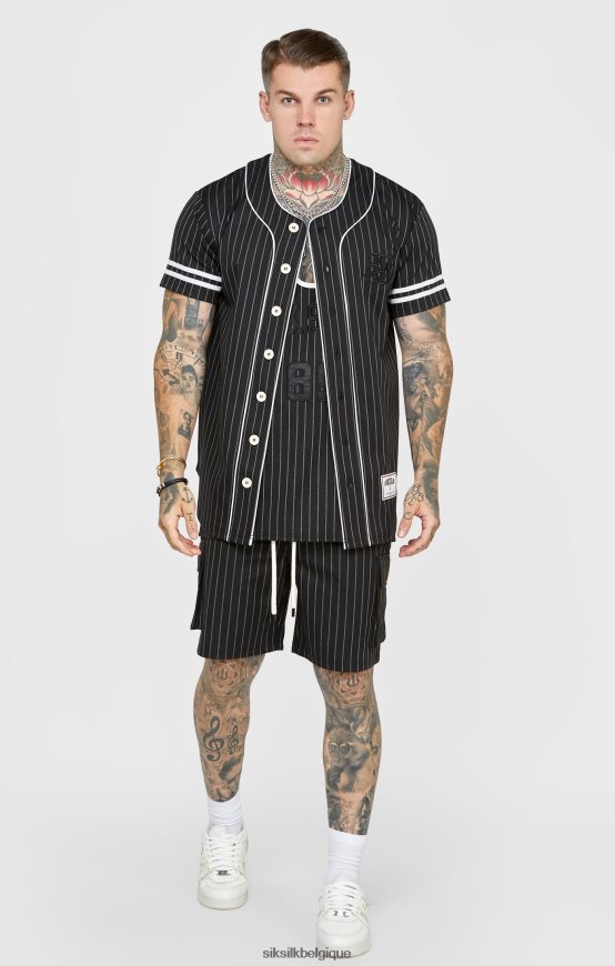 maillot de baseball noir vêtements Hommes SikSilk AS2ZD390
