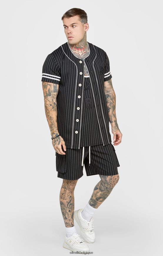 maillot de baseball noir vêtements Hommes SikSilk AS2ZD390