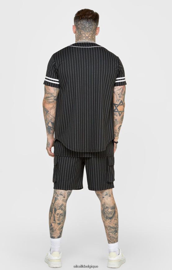 maillot de baseball noir vêtements Hommes SikSilk AS2ZD390
