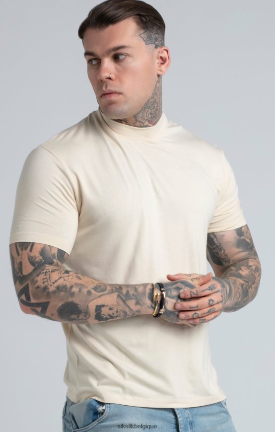 t-shirt beige à col montant vêtements Hommes SikSilk AS2ZD378
