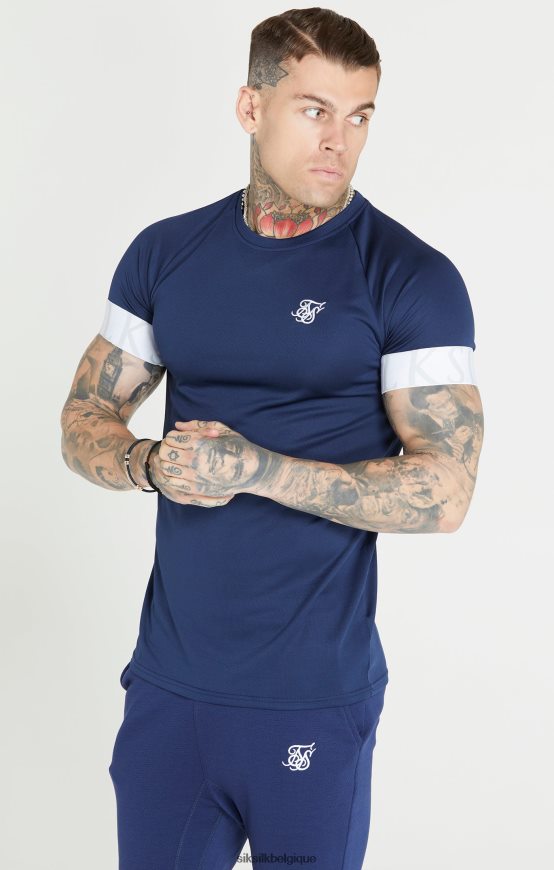 t-shirt bleu marine à poignets élastiques vêtements Hommes SikSilk AS2ZD369