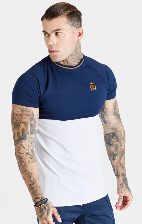 t-shirt coupe musclée bleu marine coupé-cousu vêtements Hommes SikSilk AS2ZD377
