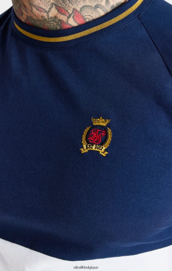 t-shirt coupe musclée bleu marine coupé-cousu vêtements Hommes SikSilk AS2ZD377