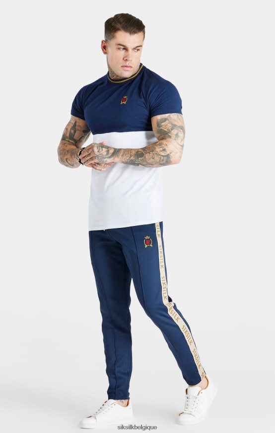 t-shirt coupe musclée bleu marine coupé-cousu vêtements Hommes SikSilk AS2ZD377