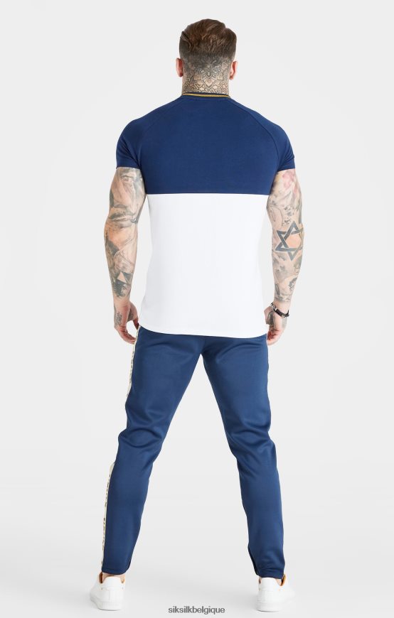t-shirt coupe musclée bleu marine coupé-cousu vêtements Hommes SikSilk AS2ZD377