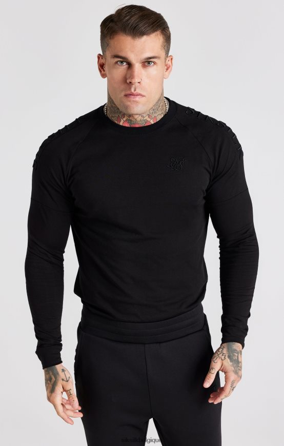 t-shirt coupe musclée à empiècement noir vêtements Hommes SikSilk AS2ZD362