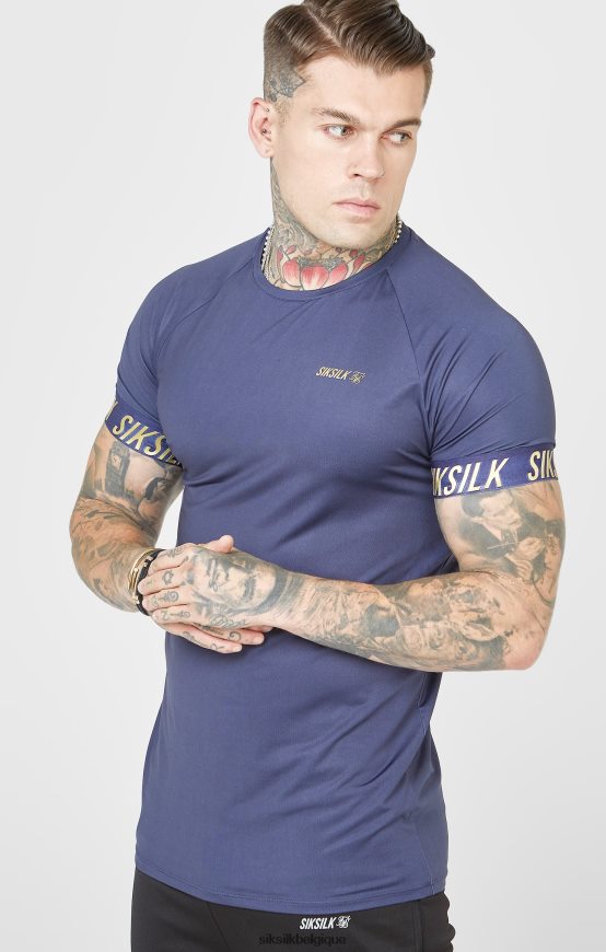 t-shirt de sport bleu marine vêtements Hommes SikSilk AS2ZD371