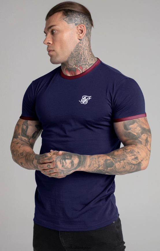 t-shirt à manches courtes bleu marine vêtements Hommes SikSilk AS2ZD366