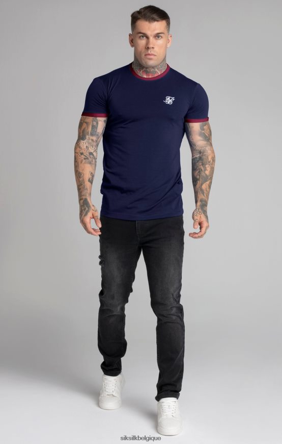 t-shirt à manches courtes bleu marine vêtements Hommes SikSilk AS2ZD366