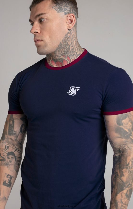 t-shirt à manches courtes bleu marine vêtements Hommes SikSilk AS2ZD366