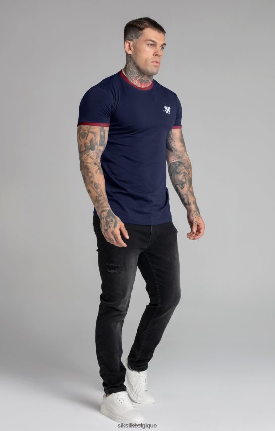 t-shirt à manches courtes bleu marine vêtements Hommes SikSilk AS2ZD366