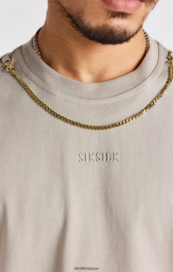 t-shirt oversize à chaîne beige vêtements Hommes SikSilk AS2ZD392