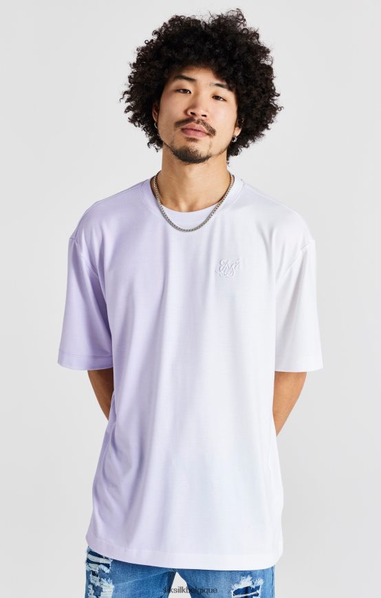 t-shirt oversize imprimé violet à manches courtes vêtements Hommes SikSilk AS2ZD405