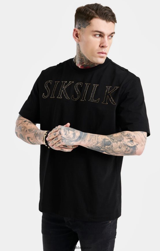 t-shirt oversize noir à logo strassé vêtements Hommes SikSilk AS2ZD383