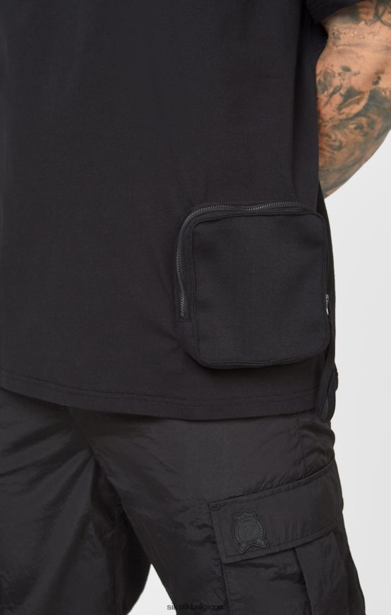 t-shirt oversize à poche noir vêtements Hommes SikSilk AS2ZD399