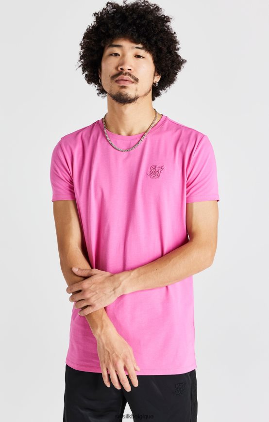 t-shirt rose moulant à manches courtes vêtements Hommes SikSilk AS2ZD395