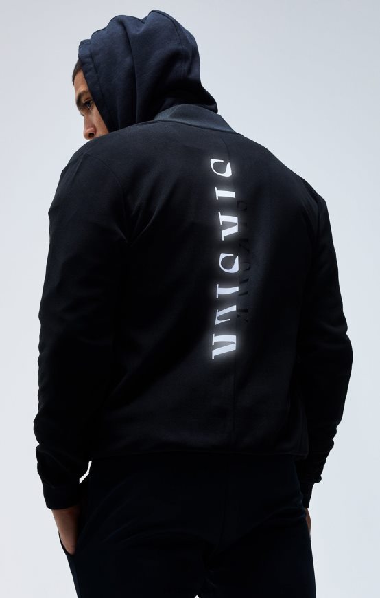 blouson aviateur noir réfléchissant vêtements Hommes SikSilk AS2ZD475