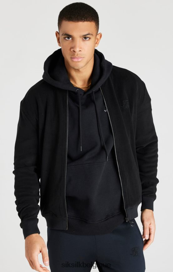 blouson aviateur noir réfléchissant vêtements Hommes SikSilk AS2ZD475