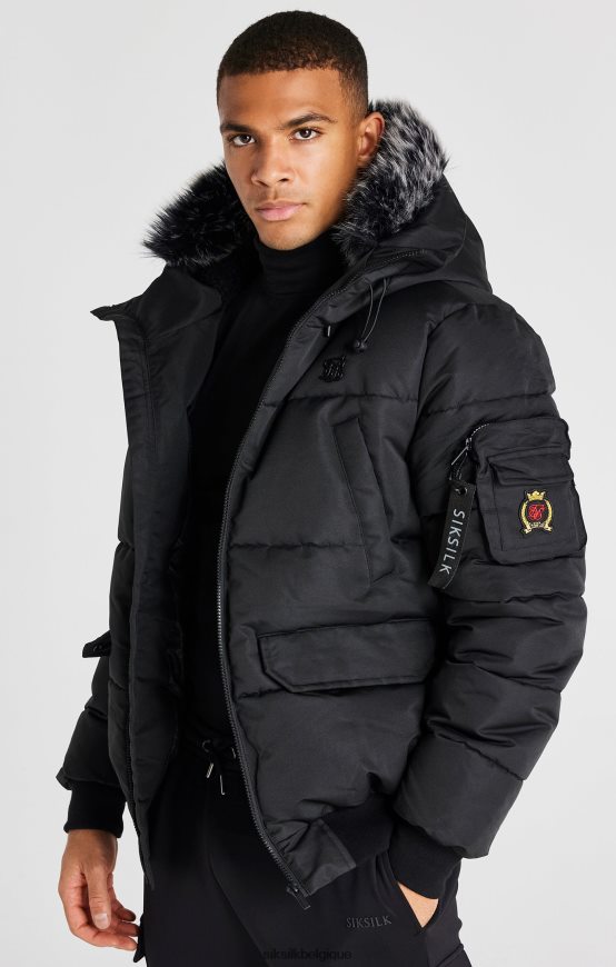 blouson aviateur noir vêtements Hommes SikSilk AS2ZD483