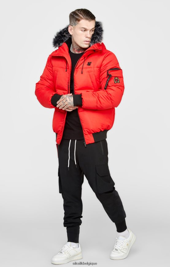 blouson aviateur rouge vêtements Hommes SikSilk AS2ZD500
