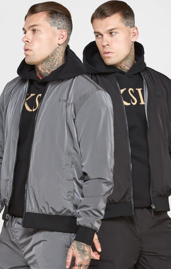 bomber réversible noir vêtements Hommes SikSilk AS2ZD502