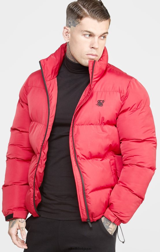 doudoune rouge à logo embossé vêtements Hommes SikSilk AS2ZD495