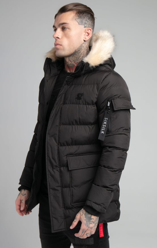 parka expédition noire vêtements Hommes SikSilk AS2ZD493