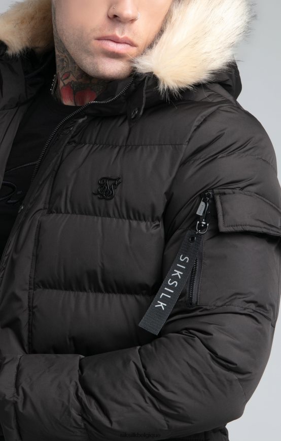 parka expédition noire vêtements Hommes SikSilk AS2ZD493