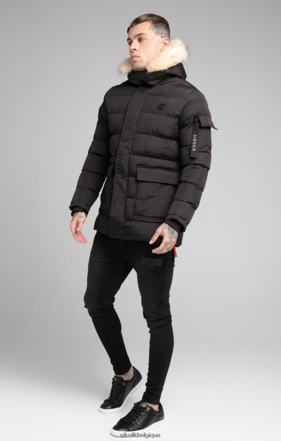 parka expédition noire vêtements Hommes SikSilk AS2ZD493