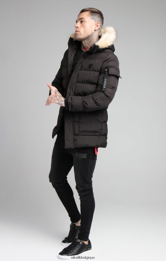 parka expédition noire vêtements Hommes SikSilk AS2ZD493