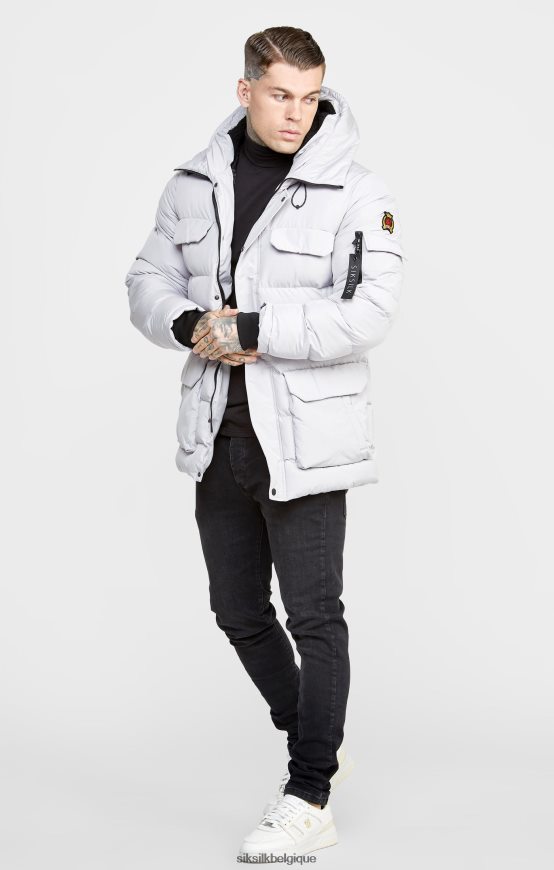 parka grise vêtements Hommes SikSilk AS2ZD487